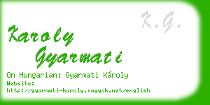 karoly gyarmati business card